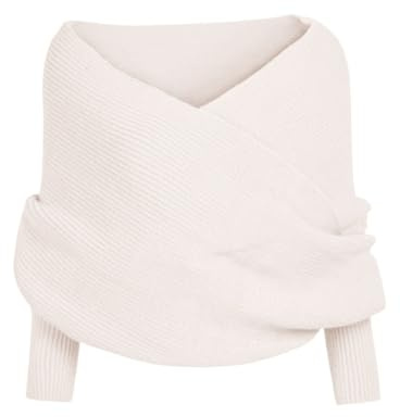 Générique Écharpe Tricotée avec Manches pour Femme - Chaude d'Hiver, Multifonctionnelle, Mode, Douce, Retro, Épaissie - Pull Châle Crochet