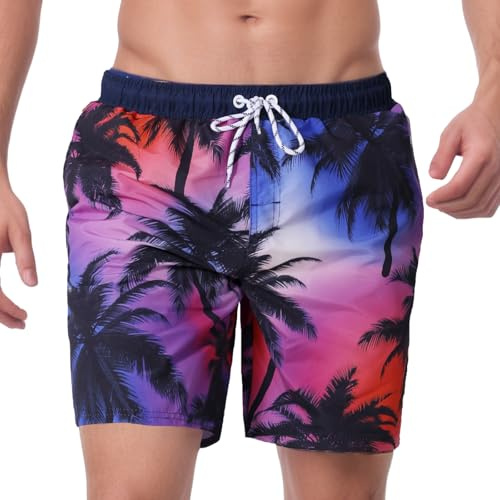 WORK IDEA Traje de baño para Hombre 100% poliéster con Secado rápido - Boardshorts de Playa de Verano