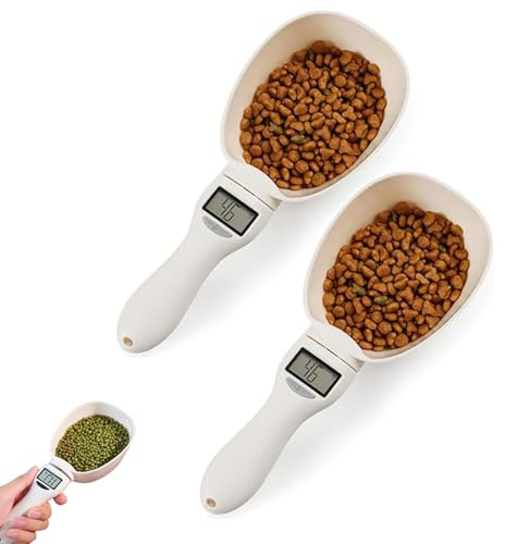Food Measuring Scoop Scale, Polygons Measuring Spoon, Multi-Functional Spoon with Adjustable Scale, Digital Measurings Weighing Spoons Scales 800g /1g High Precision (2 Pack)