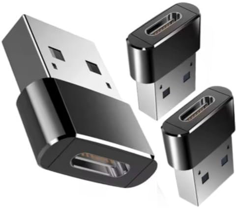 Clem Tech - Lot de 3 Adaptateurs USB C vers USB Convertisseur Type-C Femelle vers USBA Mâle 2.0 Charge Rapide Compatible Tous Smartphones, PC, Tablettes..