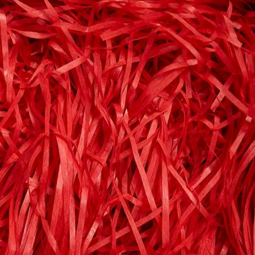 100g Red Shredded Tissue Paper for Gift Boxes, Hampers and Gift Bags | Soft Hamper Suffing Filling Gift Packaging Filler Suitable Birthday Wedding Housewarming Christmas New Year Party Anniversary