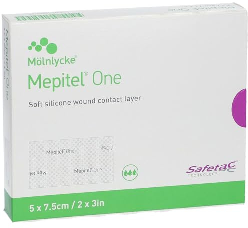 Medicazione Trasparente Sterile a Contatto con la Lesione, Silicone Morbido, per Ferite Acute e Croniche, 5X7,5 Centimetri, 10 Medicazioni