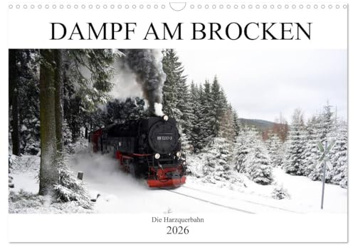 Dampf am Brocken - Le chemin de fer transversal du Harz, Version française (Calendrier mural 2026 DIN A3 portrait), Calendrier CALVENDO mensuel
