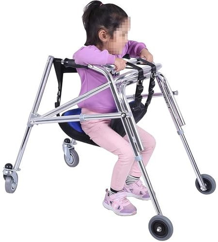 UIHECTA Andador Pediátrico Plegable de Altura Ajustable para Niños con Ruedas, Rollator Ligero de Aleación de Aluminio de Grado Médico, para Rehabilitación y Ayuda para Caminar Discapacitados,Large