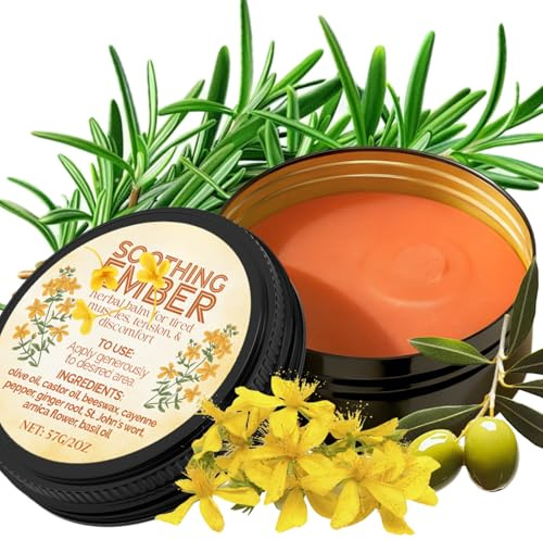 Herbal Balm for Skincare,Miracle Balm for Back,Hand,Feet & Body,Organic Herbal Balm for Joi-nt,Relax & Comfortable,Moisturise,Vegan & Natural Formula,Ginger Root,Olive Oil,Hypericum Perforatum