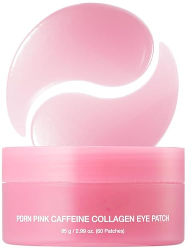 Luthando PDRN - 60 almohadillas para los ojos de colágeno rosa, con cafeína contra ojeras, bolsas de los ojos, hinchazón, hinchazón, antiarrugas, almohadillas para los ojos, cuidado de la piel coreana