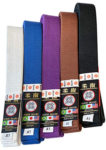 Ronin Brand - Japan Made Deluxe Jiujitsu BJJ Gi Belt - 1.75” wide-12 Row Stitching (Blue, A2)