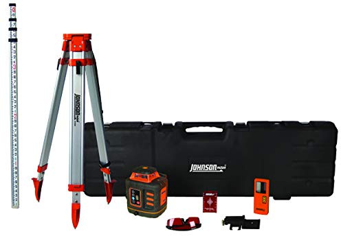 Johnson Level & Tool 99-027K Sistema láser rotativo autonivelante, 8.75 pulgadas, rojo, 1 kit