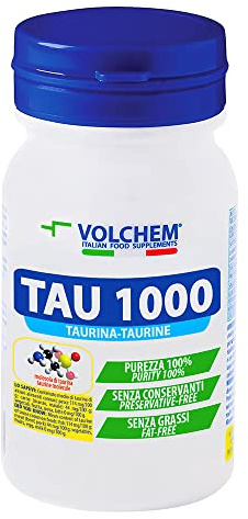Volchem Tau 1000, Integratore Alimentare a Base di Taurina, Potere Antiossidante, Senza Conservanti, Barattolo da 60 Compresse, 78 g
