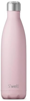 S'well Stainless Steel Water Bottle - Triple-Layered Vacuum-Insulated Containers Keeps Drinks Cold and Hot - 500ml - BPA-Free Water Bottle, Pink Topaz