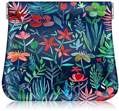 Fintie Portemonnaie Damen Klein, Premium Kunstleder Geldbörse Geldbörse Geldbeutel Portemonnaie Klein Coin Purse Münzgeldbörse Münzbeutel Schlüsseletui für Damen, Dschungelnacht