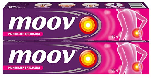 Moov Fast Pain Relief Cream - 30g (Pack of 2) | Suitable for Back Pain, Muscle Pain, Joint Pain, Knee Pain | 100% Ayurvedic Formula | Suitable for Sports & Gym Related Injuries