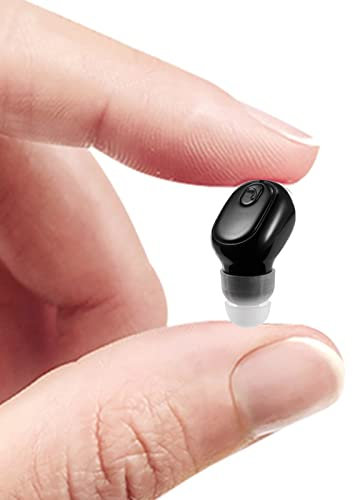 SYSFUN Enkel Bluetooth trådlös öronsnäcka, mini osynlig in-ear trådlösa Bluetooth-hörlurar 12 timmar superlång batteritid lämplig för sportarbete och sömn – svart