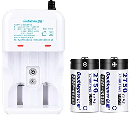 No.2 Batería Recargable C Tipo 2 Juego de Cargador de batería Lr41 Batería de Alta Capacidad Universal Mediana (Size : 2)