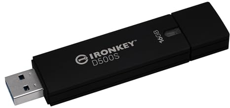 Kingston IronKey D500S Unidad Flash USB cifrada por hardware 16GB FIPS 140-3 Lvl 3 (Pendiente) AES-256 - IKD500S/16GB