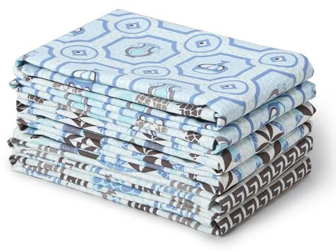 Encasa XO Set di strofinacci da cucina in cotone, Super assorbenti, 70x45 cm, Strofinacci e strofinacci per lavare, asciugare i piatti e pulire, Ultra morbidi, Confezione da 6, Combinazione di mosaici