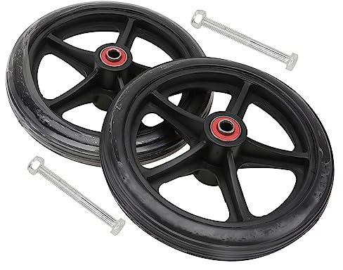 TOGEVAL Lot De 2 Roues Avant Du Fauteuil 7 Pouces Pneus Pleins Robustes Roulement à Billes Remplacement Pratique Pour Fauteuil Roulant Usage Intérieur Et Extérieur
