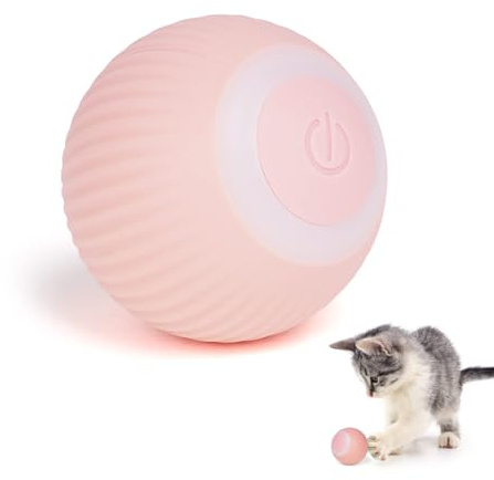 Adiwo Giocattolo Interattivo con Palla Automatica, Palla per Cani Interattiva, Giocattoli per Gatti, Giocattolo Interattivo per Gatti Cani, Cat Toy Ball, Pet Smart Rolling Ball (Rosa)