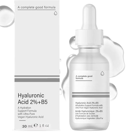 Hyaluron Serum, Gesichtsserum mit Hyaluronic Acid 2% + B5, Hyaluronic Acid Serum Verkleinert Die Poren, Spendet Tiefe Feuchtigkeit und Beruhigt Die Haut, 30ml
