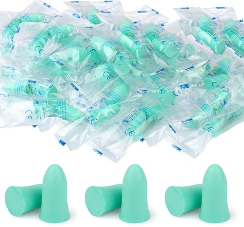 60 par öronskydd öronproppar skumproppar mjuka skumöronproppar (grön, en storlek)