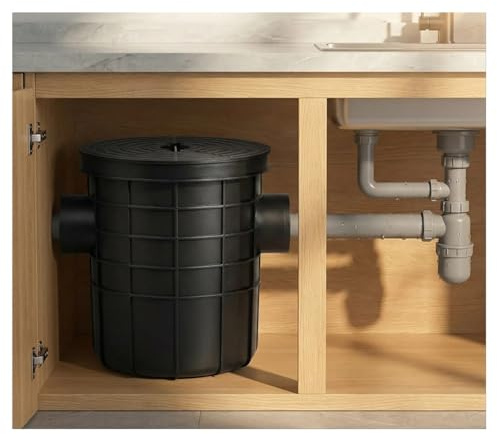 Grand Bac À Graisse Commercial, Intercepteur En Plastique Sous Évier Pour Restaurant Séparateur Huile-eau Pour Eaux Usées(In:75mm; Out:110mm,100L)