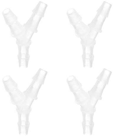 QUARKZMAN 4 Piezas De Conexión De Manguera con Púas De Plástico En Forma De Y 1/4 X 1/4 para Líneas De Agua Combustible Líquido Y Tubos Adaptador De Unión Empalme Reparación Transparente