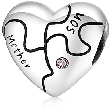 LYGBAOFUL 925 sterlingsilver hjärtformad berlock med kärlek sticksåg passar kvinnor armband och armring