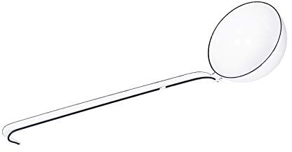 Riess, 0309-033, Schöpflöffel, CLASSIC-WEISS, Länge 33 cm, Breite 9 cm, Höhe 8 cm, Emaille, weiß, Suppenkelle mit langem Griff