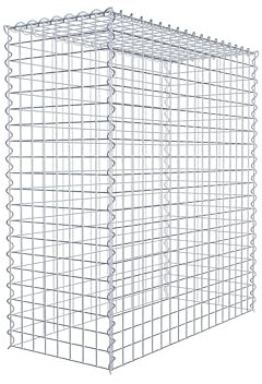 GABIONA Cesta para piedra (rectangular, malla de 5 x 5 cm, profundidad de 40 cm, cesta de cultivo tipo 3, cierre de espiral, galvanizada (100 x 90 x 40 cm)