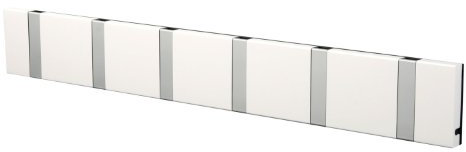 LoCa Garderobe Knax 6 weiß (Haken klappbar Alu) Garderoben-Leiste Kleiderhaken Flur modern Garderobenpaneel