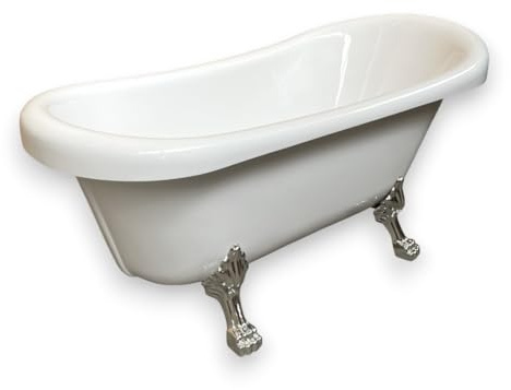 VASCA EPOCA STILE RETRÓ MODELLO MARGHERITA ELISABETTIANA VINTAGE PIEDINI CROMATI ARGENTO BAGNO