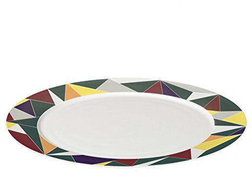 Ritzenhoff Livø Platzteller, Platz Teller, Servierplatte, Menüteller, Porzellan, Grau / Bunt, Ø 32 cm, 4160001