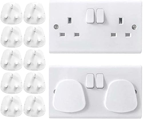 ACCURATE 10pk Baby Home Safety Socket Covers Child Proof Plug Socket Protectors/Guards