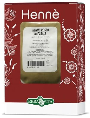 Erba vita henné color tintura capelli rosso naturale 100 g