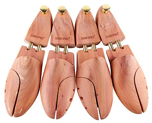 Cedar Space Cedar Shoe Trees for Men, 7.5-14 Sizes Cedar Shoe Trees, 2 Pairs Wooden Shoe Stretcher Tree, 2 Pairs, CS43 -US Size Men10