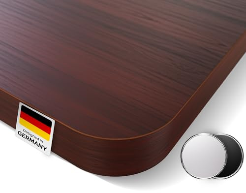 DESKSPACE Tischplatte 140x70 cm (Mahagoni) - Kratzfeste Schreibtischplatte 25 mm mit Melaminbeschichtung, langlebige und robuste Arbeitsplatte für höhenverstellbare Büro-Schreibtische und Esstische