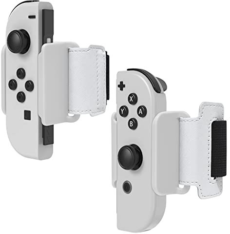 FYOUNG Armbänder für Just Dance 2025 2024 2023 2022/ für Zumba, 2 Pack Verstellbare Elastische Armband für Zumba kompatibel mit Nintendo Switch/Switch OLED - Weiß