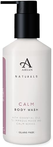 Arran Sense of Scotland Calm Natural Body Wash 250ml, Lavender & Chamomile | Vetiver Enriched Fragrance, Gentle on Sensitive Skin, Scottish Botanical Extract, Relaxing Evening Shower