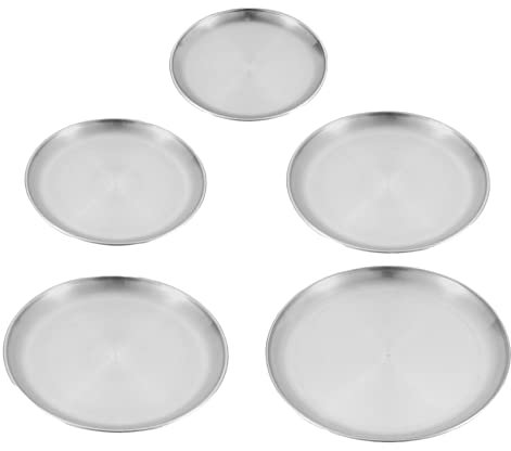 Ensemble D'assiettes à Dîner En Acier Inoxydable, Ensemble De Vaisselle D'extérieur, Assiette De Barbecue Ronde, Vaisselle De Camping Portable Pour Pique-nique, Camping, Barbecue, Randonnée(mèche)