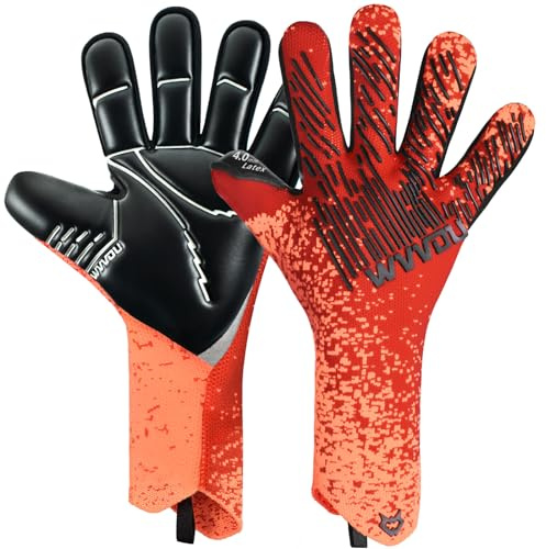 WVVOU Guanti da portiere, guanti da portiere per uomo, guanti da portiere per bambini e ragazzi, guanti da calcio, 4+3 mm di lattice, super grip per le parate più difficili, traspirante
