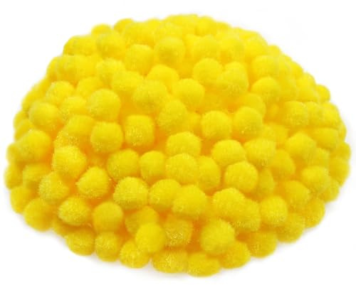 TOAOB 300 Piezas Pompones Grandes de Amarillo Claro de 2 cm Bolas de Fieltro Pompones para Decoraciones Manualidades Creativas y Decoraciones Bricolaje
