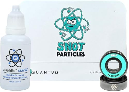 Quantum Bearing Science Snot Particles Skateboard Bearings Kit with Stackz Graphflo Cream