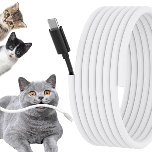 Cord Protectors from Pets No Chew, 10ft Wire Protector Cord Covers for Pets, Flexible Cable Sleeve Cord Management for TV/Computer/Electric Wires/Phone Charging Cables (White, 1/4)