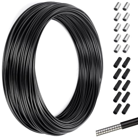10M Gaine de Câble de Frein de Vélo, Ø5MM Tuyau de Frein Hydraulique, Kit de Remplacement de Câble de Frein avec 20 Embouts en Plastique/Alliage, Câbles de Frein Universels Pour VTT Route(Noir)