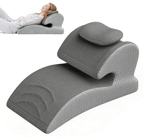 JAOGAUS Cojín en cuña de Espuma viscoelástica para Cama y sofá, cojín ergonómico con Soporte de Cabeza Desmontable, cojín Inclinado para Espalda, Cuello y piernas, Ideal para Leer y Relajarse