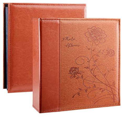 Artmag Photo Album 4x6 1000 Photos, Large Capacity Wedding Family Leather Cover Picture Albums Holds Horizontal and Vertical 4x6 photos with Black Pages(Brown)