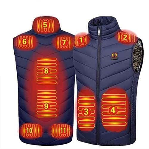 Gilet riscaldato USB Elettrico Riscaldato Gilet Giacca Invernale Gilet per Moto Esterna Campeggio Pesca Sci, Scarpette a strappo Voltaic 3 Velcro Fade - Bambini, 4X-Large