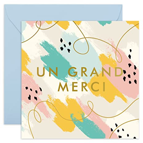 Central 23 - Carte de remerciement individuelle - Un grand merci - pour les infirmières, les médecins, les mariages, les fêtes de bébé - Carte de remerciement - Intérieur vierge