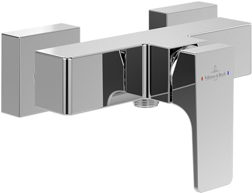 Villeroy & Boch Miscelatore Doccia Architectura Square, miscelatore con protezione antiriflusso e cartuccia in ceramica, miscelatore doccia monocomando, quadrato – Cromato