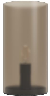 EGLO Nachttischlampe Geo, elegante Glas Tischlampe, Zimmer Deko Schlafzimmer, zylinderförmige Wohnzimmerlampe, Metall aus Glas und Kunststoff in Sandfarben, E14 Fassung, Ø 10 cm